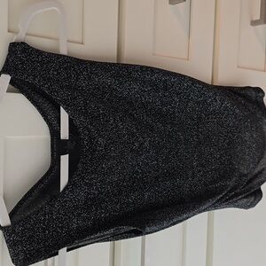 Shimmery Black Sleeveless Shirt, The Limited, Size S, Sexy and See Through